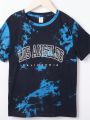 SHEIN Kids EVRYDAY Tween Boy Tie Dye Letter Graphic Tee