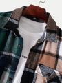 Manfinity Men Plaid Flap Pocket Overcoat Without Tee