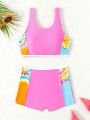 Tween Girl Tie-Dye Swimsuit Set