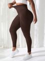 Plus Size Seamless Striped Atheltic Pants