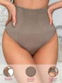 1pc High Waist Solid Color Shapewear Bottom For Women