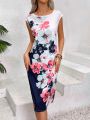 Floral Print Round Neck Dress