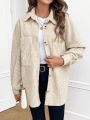 SHEIN Frenchy Beige Single Breasted Coat