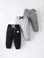 Infant Boys' Drawstring Waist Decorated Pants With Patch