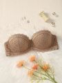 Scallop Trim Lace Strapless Bra