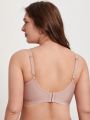 SHEIN DesireSculpt Plus Contrast Lace Wireless Bralette