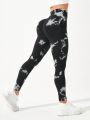 SHEIN Yoga Basic Tie-Dye Sport Leggings