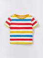 SHEIN Baby Boy's Cartoon Animal Stripe Print Top 3pcs/Set