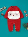 Baby Boys' Red Casual Christmas Style Sweater Romper