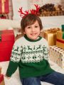 SHEIN Toddler Boys Christmas Pattern Sweater