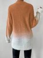 SHEIN Essnce Gradient Fluffy Knit Sweater