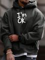 Men'S Plus Size Hoodie Sweatshirt With Letter Print