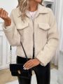 SHEIN Frenchy Women's Zip-up Plush Jacket