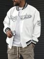 Manfinity EMRG Men's Letter Print Baseball Collar Zipper Jacket & Coat