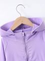 Baby Girls' Spring/Summer Cooling Casual Windproof Hooded Jacket, Versatile And Simple Style