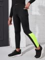 Color Block Sports Leggings With Phone Pocket
