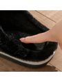 Memory Foam Slippers for Home Plaid Fluffy Winter Indoor Shoes Warm Plush Non-Slip Big Size House Slippers Male Fashion Black