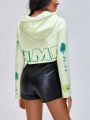 Hallie Driskell Tie Dye Drop Shoulder Crop Hoodie