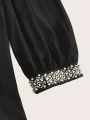 SHEIN Clasi Women's Straight Dress With Rhinestone Decoration