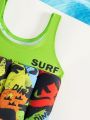 Baby Boy Dinosaur Print Float One Piece Swimsuit