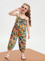 SHEIN Kids SUNSHNE Toddler Girls Allover Print Cami Jumpsuit