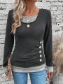 Women's 2 In 1 Long Sleeve T-Shirt