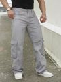 Men Flap Pocket Side Cargo Jeans