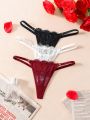 Valentines 3pcs/Set Women's Lace Thongs