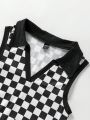 Plaid Pattern Sleeveless Women's Tank Top