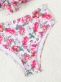 SHEIN Swim Mod Floral Print Bikini Set With Underwire