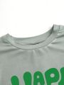 Fonteles Short Round Neck Slim Fit T-Shirt With Letter Print