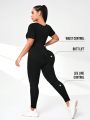 Plus Solid Sports Jumpsuit