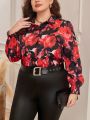 SHEIN Clasi Women's Plus Size Floral Print Shirt