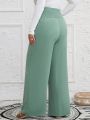 EMERY ROSE Plus Size Shirred Wide Leg Pants