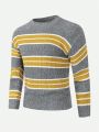 Men Striped Pattern Sweater