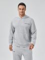 SHEIN Extended Sizes Men Plus Letter Graphic Hoodie & Sweatpants