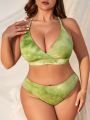 SHEIN Swim SXY Plus Size Tie Dye Rash Guard Swimsuit Set