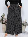 SHEIN Clasi Plus Polka Dot Print Wide Leg Pants