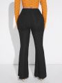 SHEIN SXY Solid Color High Waist Flared Pants