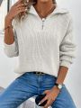 Half-Zip Long-Sleeved Sweater