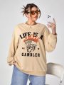 Festustata Plus Letter Graphic Drop Shoulder Sweatshirt