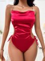 Ladies' Sexy Backless Chain Crossed Bodysuit