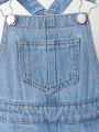 Toddler Girls Patched Pocket Denim Overalls