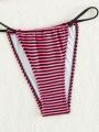 SHEIN Swim Y2GLAM Ladies' Striped Halter Neck Bikini Swimsuit Set