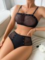 Women'S Sexy Mesh Wireless Bra And Panty Set