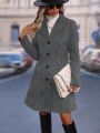 Women'S Single Breasted Long Sleeve Overcoat