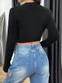 Women's Single Breasted Cropped Cardigan