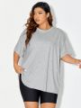 SHEIN Plus Size Solid Color Drop Shoulder T-shirt