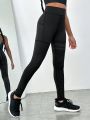 SHEIN Teen Girls' Slim Fit Color Block Athletic Pants