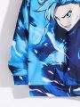 SHEIN Boy'S Casual Anime Cartoon Character Printed Hooded Sweatshirt, Knitwear Top